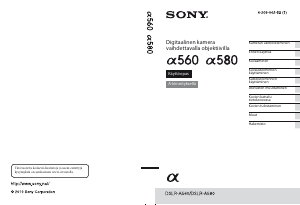 Käyttöohje Sony Alpha DSLR-A580L Digitaalikamera