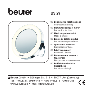 Kullanım kılavuzu Beurer BS 29 Ayna