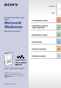 Manual de uso Sony NW-HD5H Walkman Reproductor de Mp3