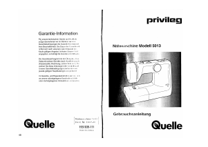 Bedienungsanleitung Privileg 5013 Nähmaschine