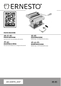 Bedienungsanleitung Ernesto IAN 408190 Nudelmaschine