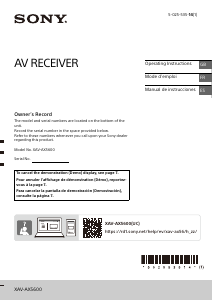 Mode d’emploi Sony XAV-AX5600 Autoradio