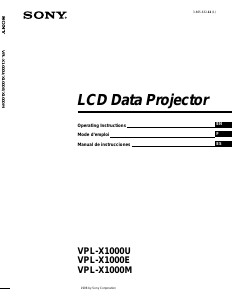 Mode d’emploi Sony VPL-X1000M Projecteur