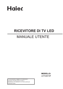 Manuale Haier LET32D10F LED televisore