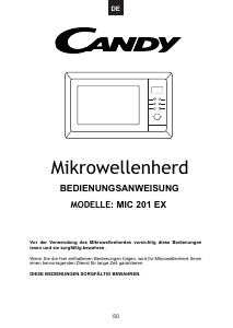 Bedienungsanleitung Candy MIC 201 EX Mikrowelle
