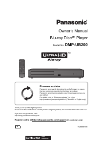 Manual Panasonic DMP-UB200 Blu-ray Player