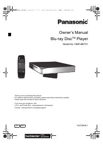 Manual Panasonic DMP-BBT01 Blu-ray Player