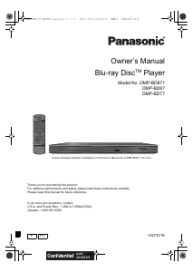 Manual Panasonic DMP-BD871 Blu-ray Player