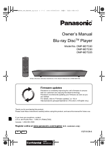 Manual Panasonic DMP-BDT225 Blu-ray Player