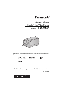 Manual Panasonic HC-V160K Camcorder