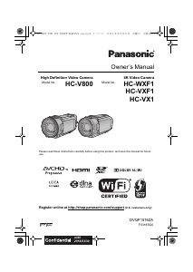 Handleiding Panasonic HC-V800K Camcorder