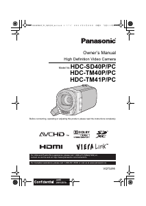 Handleiding Panasonic HDC-TM41 Camcorder