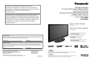 Bruksanvisning Panasonic TC-L37G1 LCD TV