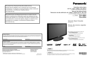 Bruksanvisning Panasonic TC-L37S1 LCD TV