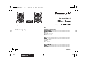 Bruksanvisning Panasonic SC-MAX670 Stereoanläggning