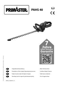 Bedienungsanleitung Primaster PAHS 40 Heckenschere