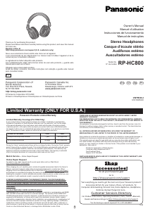 Manual de uso Panasonic RP-HC800K Auriculares