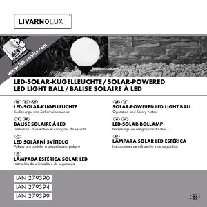 Manual LivarnoLux IAN 279399 Candeeiro
