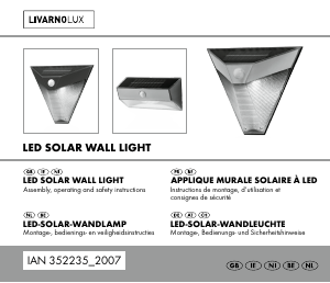 Bruksanvisning LivarnoLux IAN 352235 Lampa