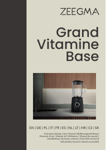 Manual de uso Zeegma Grand Vitamine Base Batidora