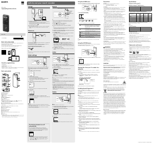 Manual Sony ICD-UX570 Audio Recorder