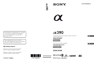 Mode d’emploi Sony Alpha DSLR-A390 Appareil photo numérique