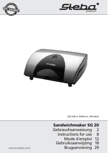 Mode d’emploi Steba SG 20 Grill