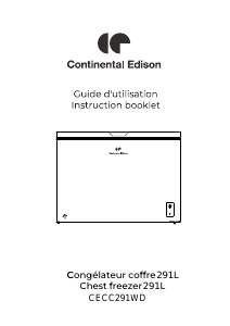 Mode d’emploi Continental Edison CECC291WD Congélateur