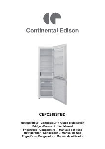 Mode d’emploi Continental Edison CEFC268STBD Réfrigérateur combiné