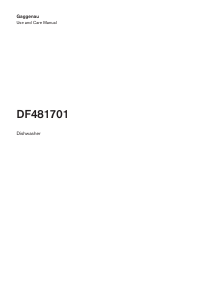 Bruksanvisning Gaggenau DF481701 Diskmaskin
