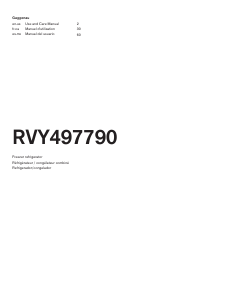 Mode d’emploi Gaggenau RVY497790 Réfrigérateur combiné