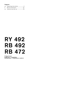 Bruksanvisning Gaggenau RY492701 Kyl-frys