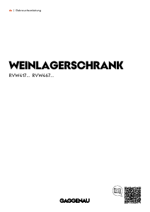 Bedienungsanleitung Gaggenau RVW417170 Weinklimaschrank