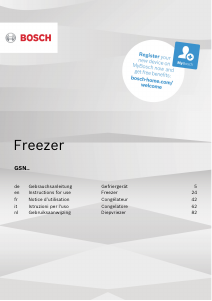 Manual Bosch GSN36CWEP Freezer