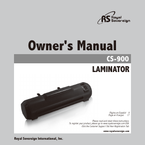 Manual Royal Sovereign CS-900 Laminator