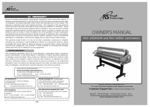 Handleiding Royal Sovereign RSC-1650HR Lamineermachine