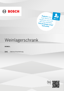 Bedienungsanleitung Bosch KUW21AHG0G Weinklimaschrank