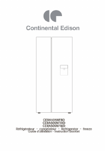 Mode d’emploi Continental Edison CERA505NFWD Réfrigérateur combiné