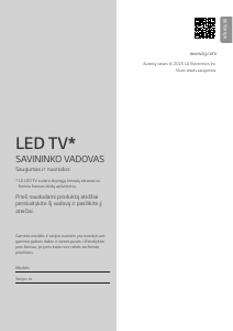 Vadovas LG 65QNED87A3B LED televizorius