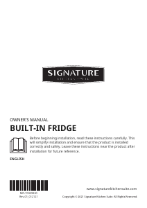 Bruksanvisning LG SKSCR3001P Signature Kylskåp
