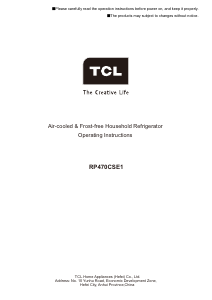 Manuale TCL RP470CSE1 Frigorifero-congelatore