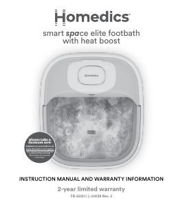 Mode d’emploi Homedics FB-525H Bain de pieds
