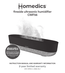 Bruksanvisning Homedics UHE-CMF56 Luftfuktare