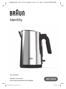 Прирачник Braun WK 5200 Identity Чајник