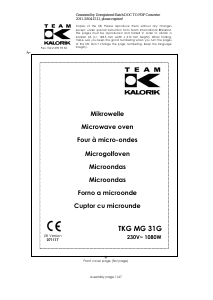Manual de uso Kalorik TKG MG 31 G Microondas