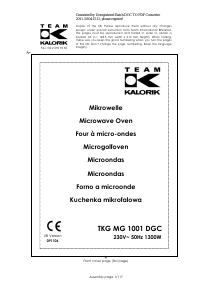 Manual de uso Kalorik TKG MG 1001 DGC Microondas