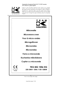 Manual de uso Kalorik TKG MG 1006 DG Microondas