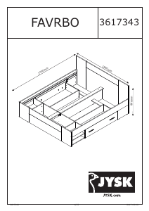 Manual de uso JYSK Favrbo (180x200) Estructura de cama