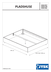 Instrukcja JYSK Pladshuse (160x200) Rama łóżka