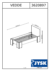 Manual JYSK Vedde (90x200) Bed Frame